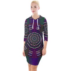 Orchid Landscape With A Star Quarter Sleeve Hood Bodycon Dress