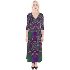 Orchid Landscape With A Star Quarter Sleeve Wrap Maxi Dress by pepitasart