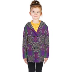 Orchid Landscape With A Star Kids  Double Breasted Button Coat