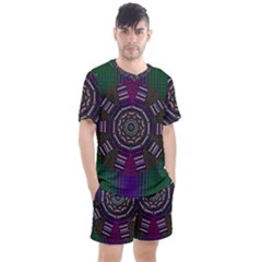 Orchid Landscape With A Star Men s Mesh Tee and Shorts Set