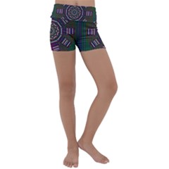 Orchid Landscape With A Star Kids  Lightweight Velour Yoga Shorts
