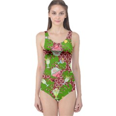 Ice Cream Tropical Pattern One Piece Swimsuit