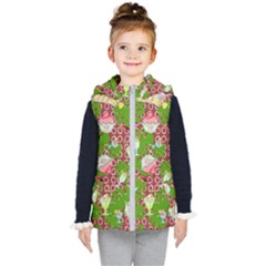 Ice Cream Tropical Pattern Kids  Hooded Puffer Vest