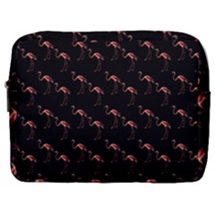 Flamingo Pattern Black Make Up Pouch (large)