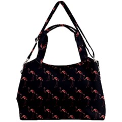 Flamingo Pattern Black Double Compartment Shoulder Bag by snowwhitegirl