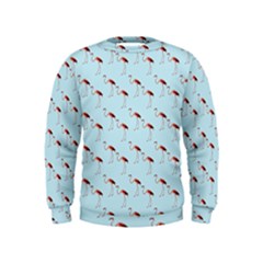 Flamingo Pattern Blue Kids  Sweatshirt by snowwhitegirl