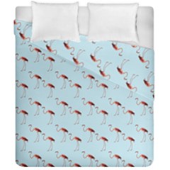 Flamingo Pattern Blue Duvet Cover Double Side (california King Size)