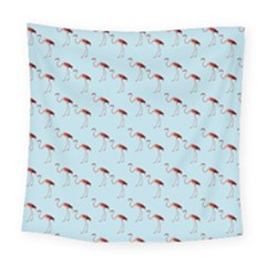 Flamingo Pattern Blue Square Tapestry (large)