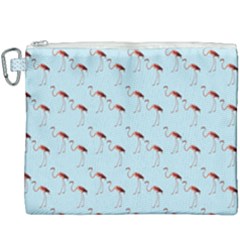 Flamingo Pattern Blue Canvas Cosmetic Bag (xxxl)