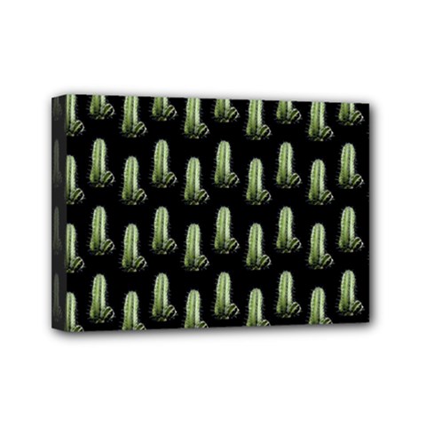 Cactus Black Pattern Mini Canvas 7  X 5  (stretched) by snowwhitegirl