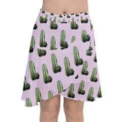 Cactus Pink Pattern Chiffon Wrap Front Skirt by snowwhitegirl