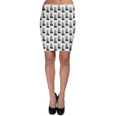 Cactus White Pattern Bodycon Skirt