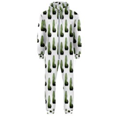 Cactus White Pattern Hooded Jumpsuit (men) 