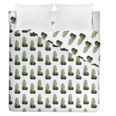 Cactus White Pattern Duvet Cover Double Side (queen Size)