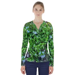 Forget Me Not V-neck Long Sleeve Top by Riverwoman