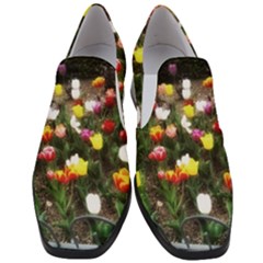 Tulips  Women Slip On Heel Loafers by Riverwoman