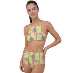 Unicorn Carousel High Waist Tankini Set