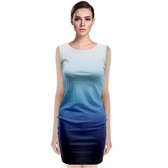 Blue Ombre Classic Sleeveless Midi Dress