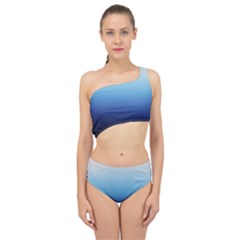 Blue Ombre Spliced Up Two Piece Swimsuit