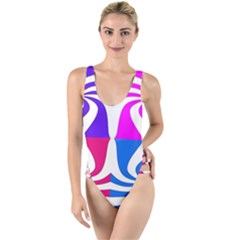 Candy Cane High Leg Strappy Swimsuit