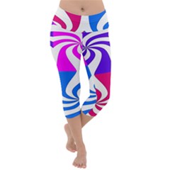 Candy Cane Lightweight Velour Capri Yoga Leggings