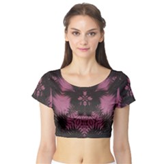 Glitch Art Grunge Distortion Short Sleeve Crop Top