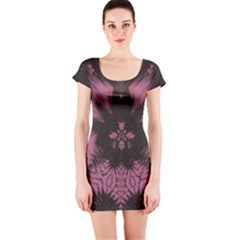 Glitch Art Grunge Distortion Short Sleeve Bodycon Dress