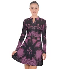 Glitch Art Grunge Distortion Long Sleeve Panel Dress