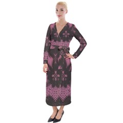 Glitch Art Grunge Distortion Velvet Maxi Wrap Dress