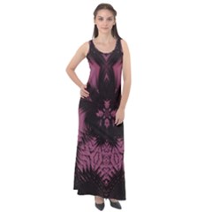 Glitch Art Grunge Distortion Sleeveless Velour Maxi Dress