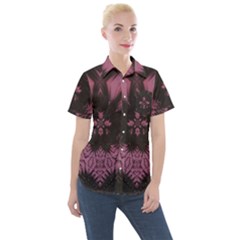 Glitch Art Grunge Distortion Women s Short Sleeve Pocket Shirt