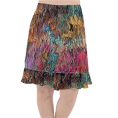 Oil Paint Fishtail Chiffon Skirt by Bajindul