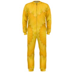 Wave Lines Yellow Onepiece Jumpsuit (men)  by HermanTelo