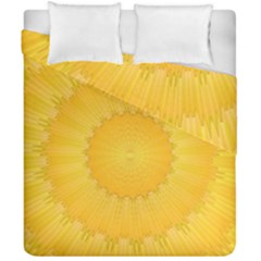 Wave Lines Yellow Duvet Cover Double Side (california King Size)