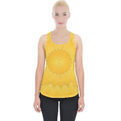 Wave Lines Yellow Piece Up Tank Top by HermanTelo