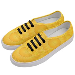 Wave Lines Yellow Women s Classic Low Top Sneakers by HermanTelo