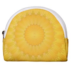 Wave Lines Yellow Horseshoe Style Canvas Pouch by HermanTelo