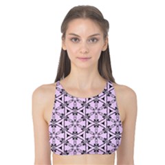 Texture Tissue Seamless Flower Tank Bikini Top