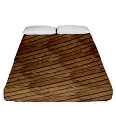 Wood Texture Wooden Fitted Sheet (king Size) by HermanTelo