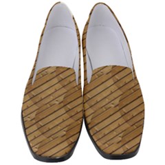 Wood Texture Wooden Women s Classic Loafer Heels by HermanTelo