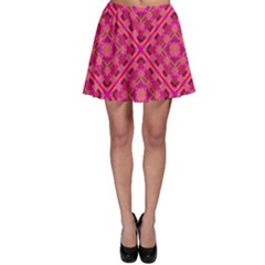 Pink Geometric  Skater Skirt by VeataAtticus