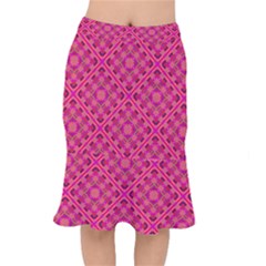 Pink Geometric  Short Mermaid Skirt by VeataAtticus