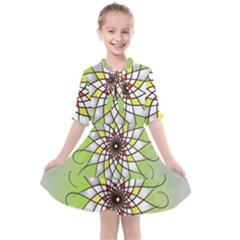 Mandala Model Figure Graphics Kids  All Frills Chiffon Dress