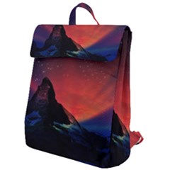 Matterhorn Switzerland Fantasy Aurora Flap Top Backpack by Pakrebo