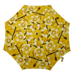 Floral Pattern Background Yellow Hook Handle Umbrellas (medium) by Pakrebo