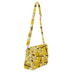 Floral Pattern Background Yellow Shoulder Bag With Back Zipper by Pakrebo