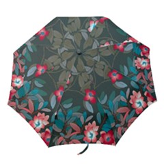 Floral Pattern Background Art Folding Umbrellas by Pakrebo