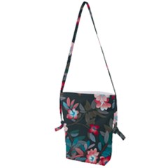 Floral Pattern Background Art Folding Shoulder Bag
