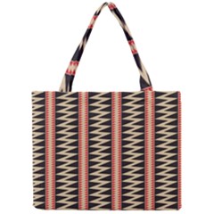 Zigzag Tribal Ethnic Background Mini Tote Bag by Pakrebo