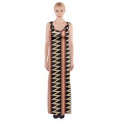 Zigzag Tribal Ethnic Background Maxi Thigh Split Dress